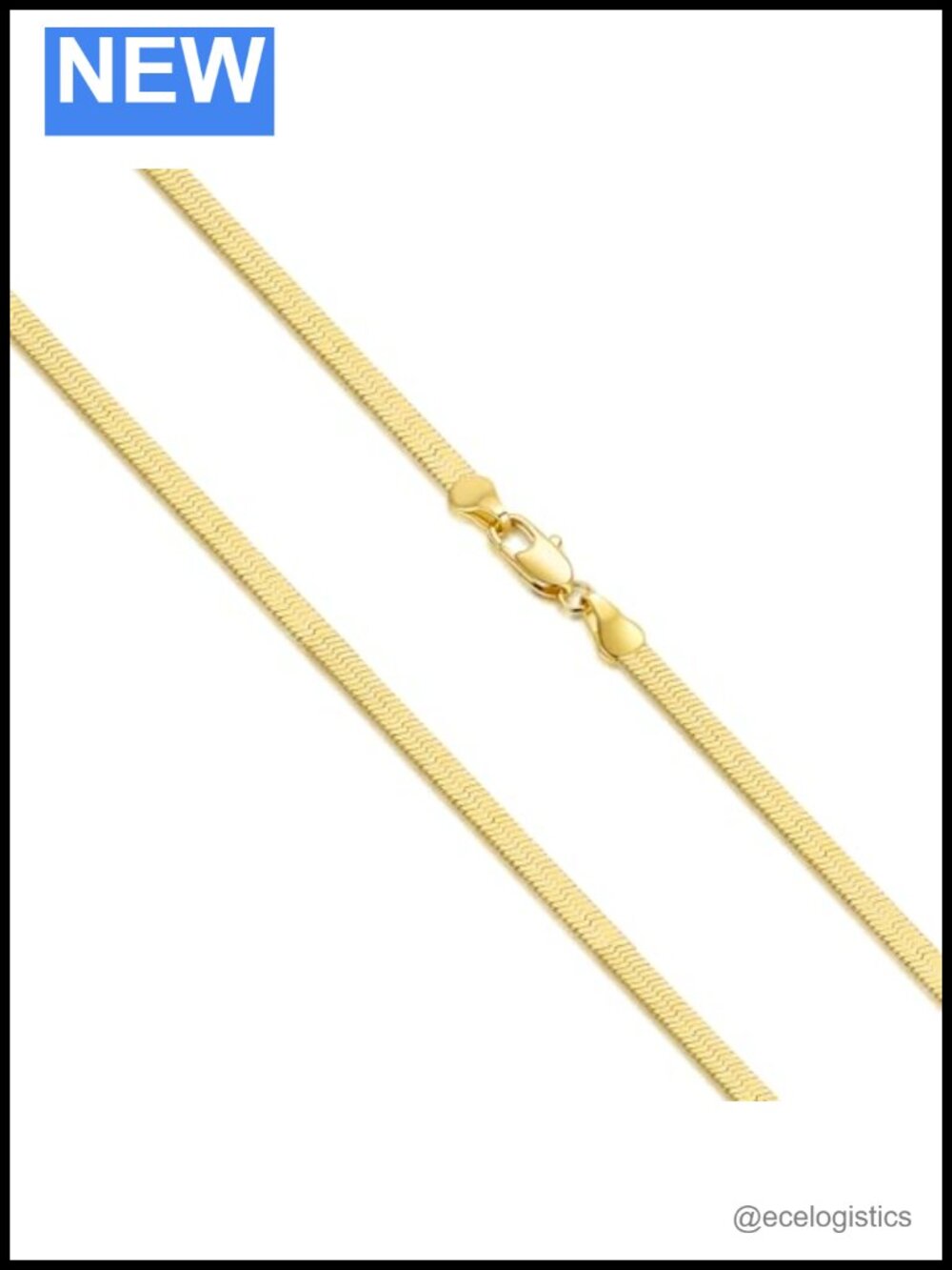 14k Gold Plated Snake Herringbone Chain Necklace 3.5mm 16-30" Unisex